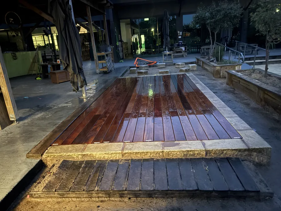 Hardwood deck rebuilt and freshly oiled