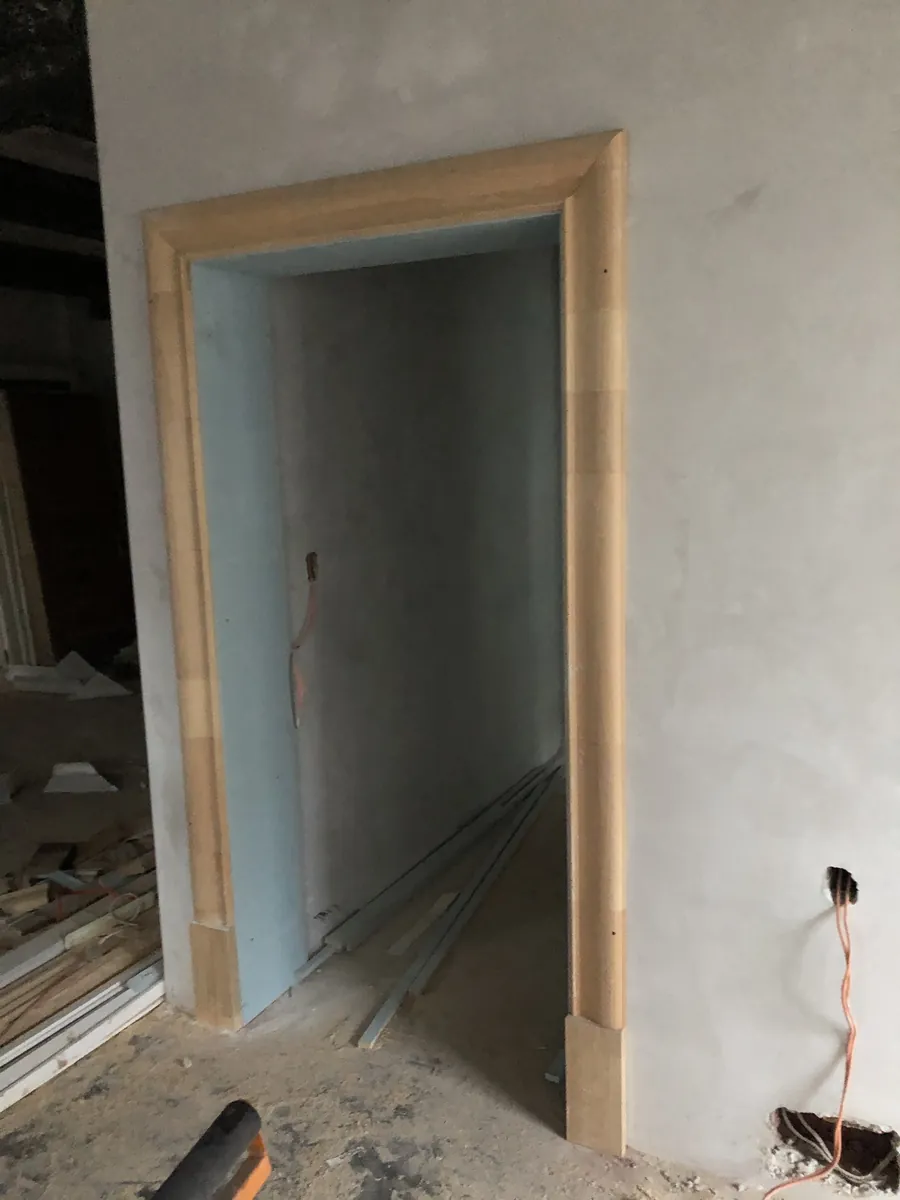 New internal doorway opening, framed and rendered ready for finishing